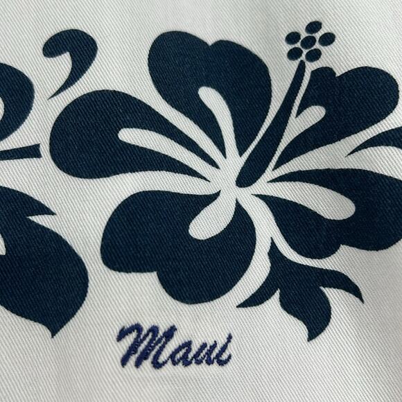 Vintage Crazy Shirtz Maui Hawaiian White Long Sleeve Pockets Shirt S Made In USA - Picture 3 of 15